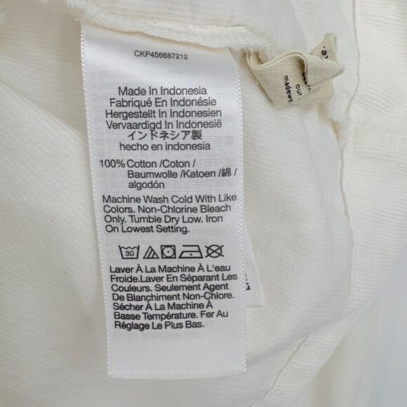 Madewell Corduroy Shirred-Sleeve Button-Front Top in Antique Cream, Size XS - Picture 9 of 9